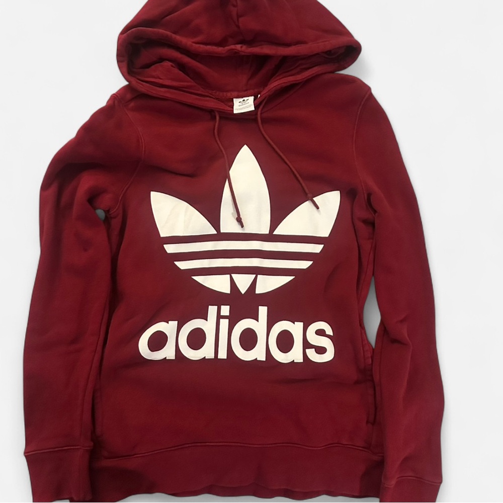 Adidas Women's Burgundy Hoodie Sweater